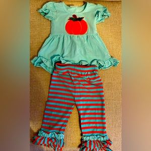 Smocked pumpkin outfit